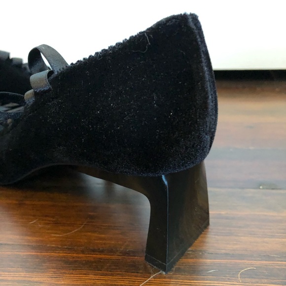 Black velvet Zara block heels - Picture 5 of 6